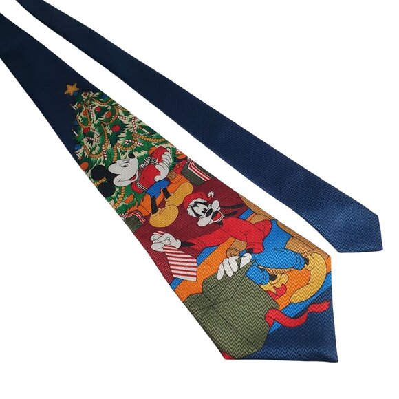 Vintage Disney Mickey Unlimited Goofy Christmas Necktie Holiday Gift Dad Cartoon - Picture 1 of 5